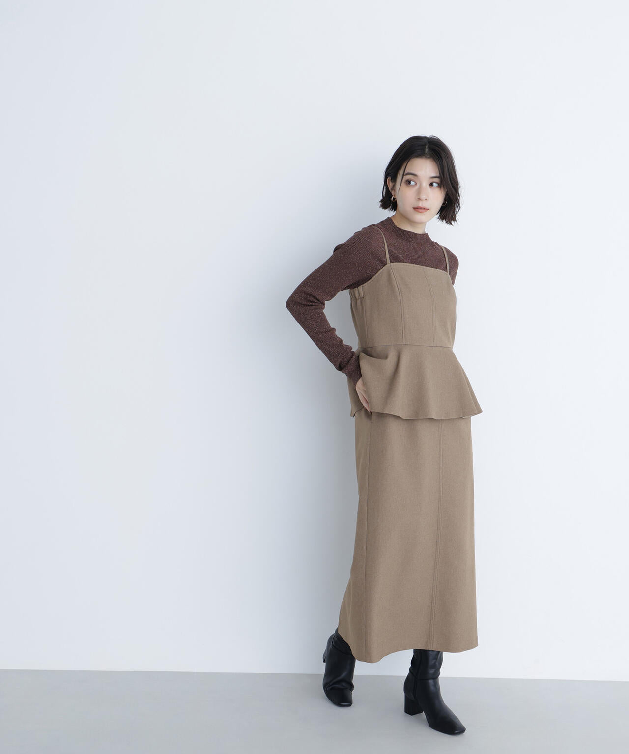 【WEB限定】JUSGLITTY ペプラムキャミジャンスカ ペプラムキャミジャンスカ | NATURAL BEAUTY BASIC（ナチュラル