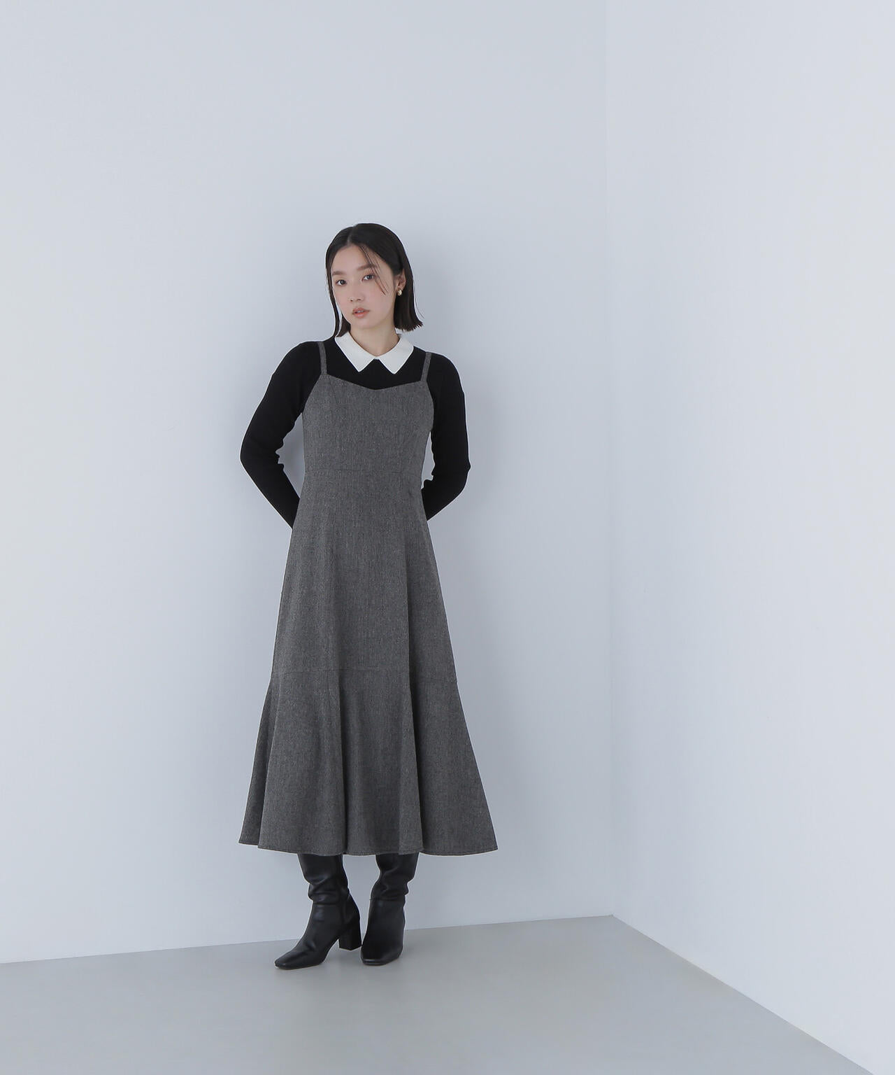 【新品未使用タグ付き】バックリボンミニジャンスカ(完売品) 新春セール】バックリボンドレスミニジャンスカ【大きいサイズ有