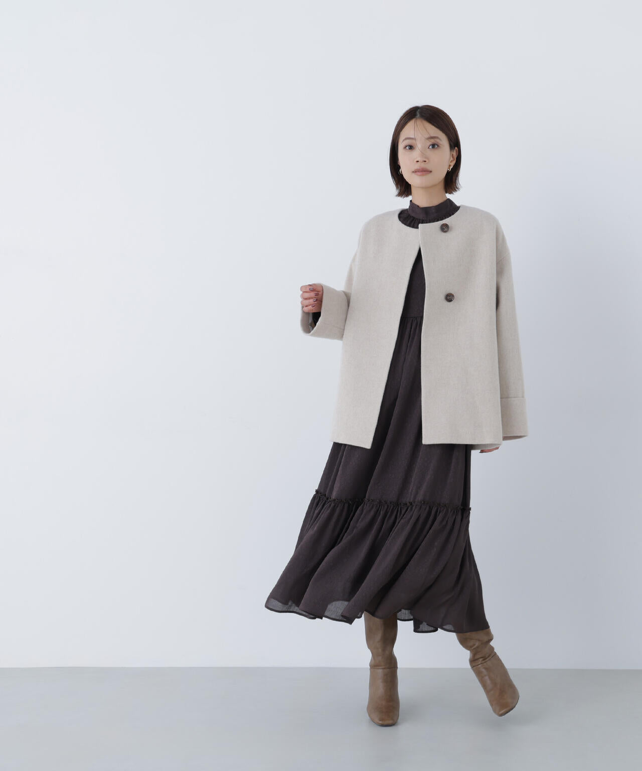 バックリボンジャガードワンピース | NATURAL BEAUTY BASIC