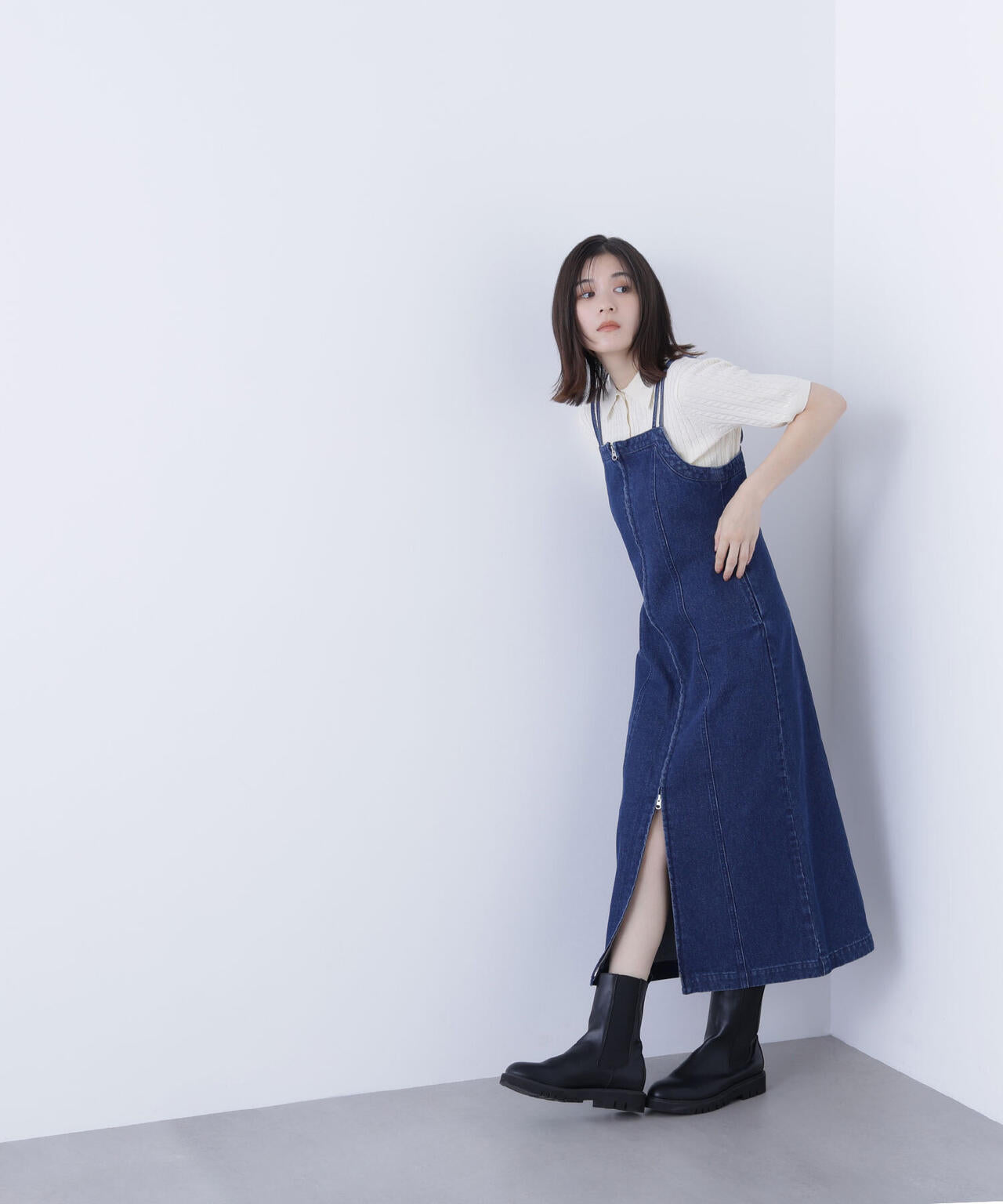 デニムナローキャミワンピース