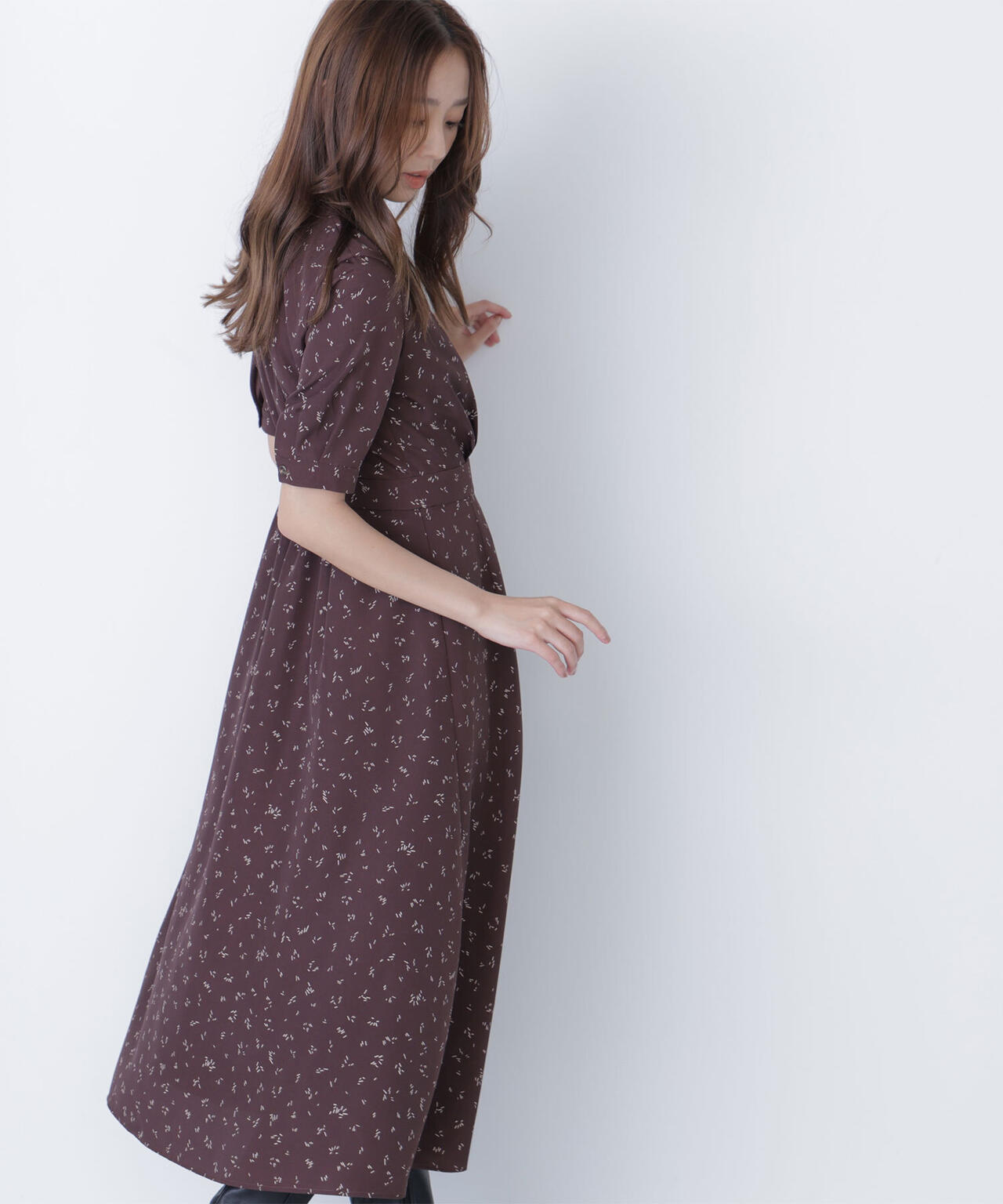 6/16 ～6/18 2buy10%OFF 対象商品】スキッパープリントワンピース
