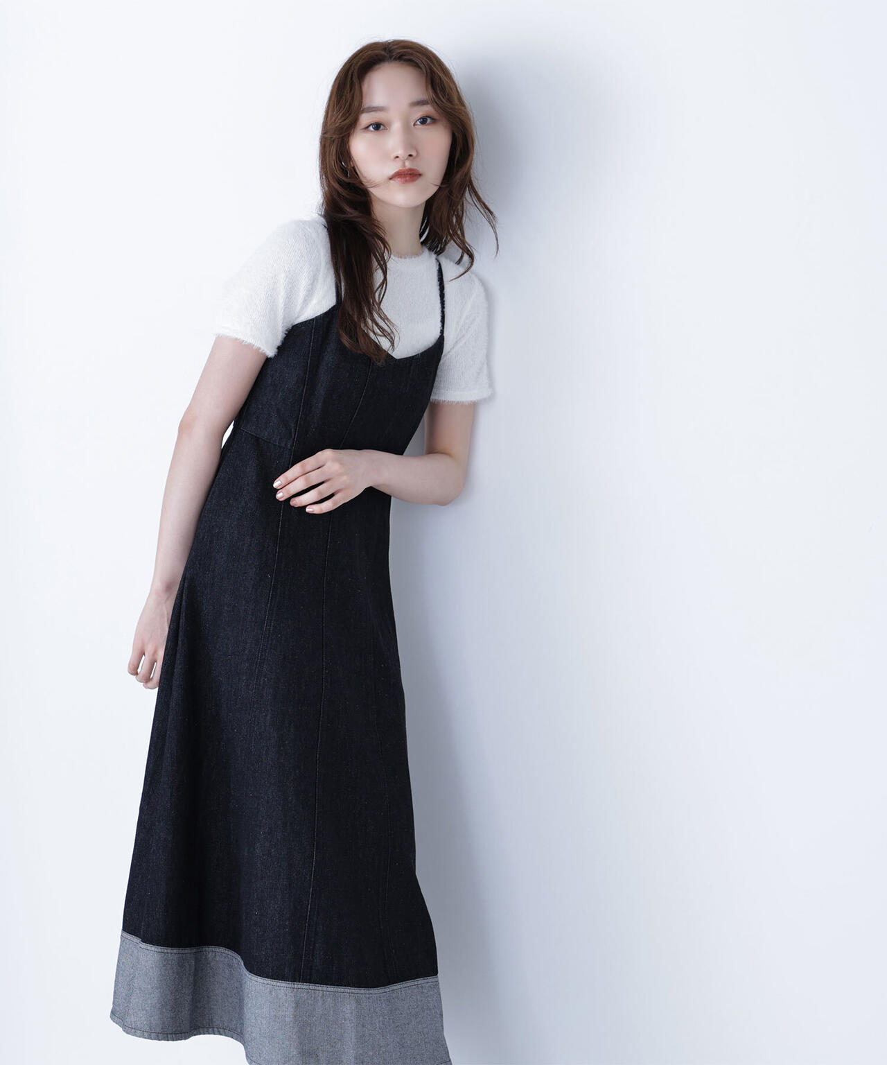 デニムフレアキャミワンピース