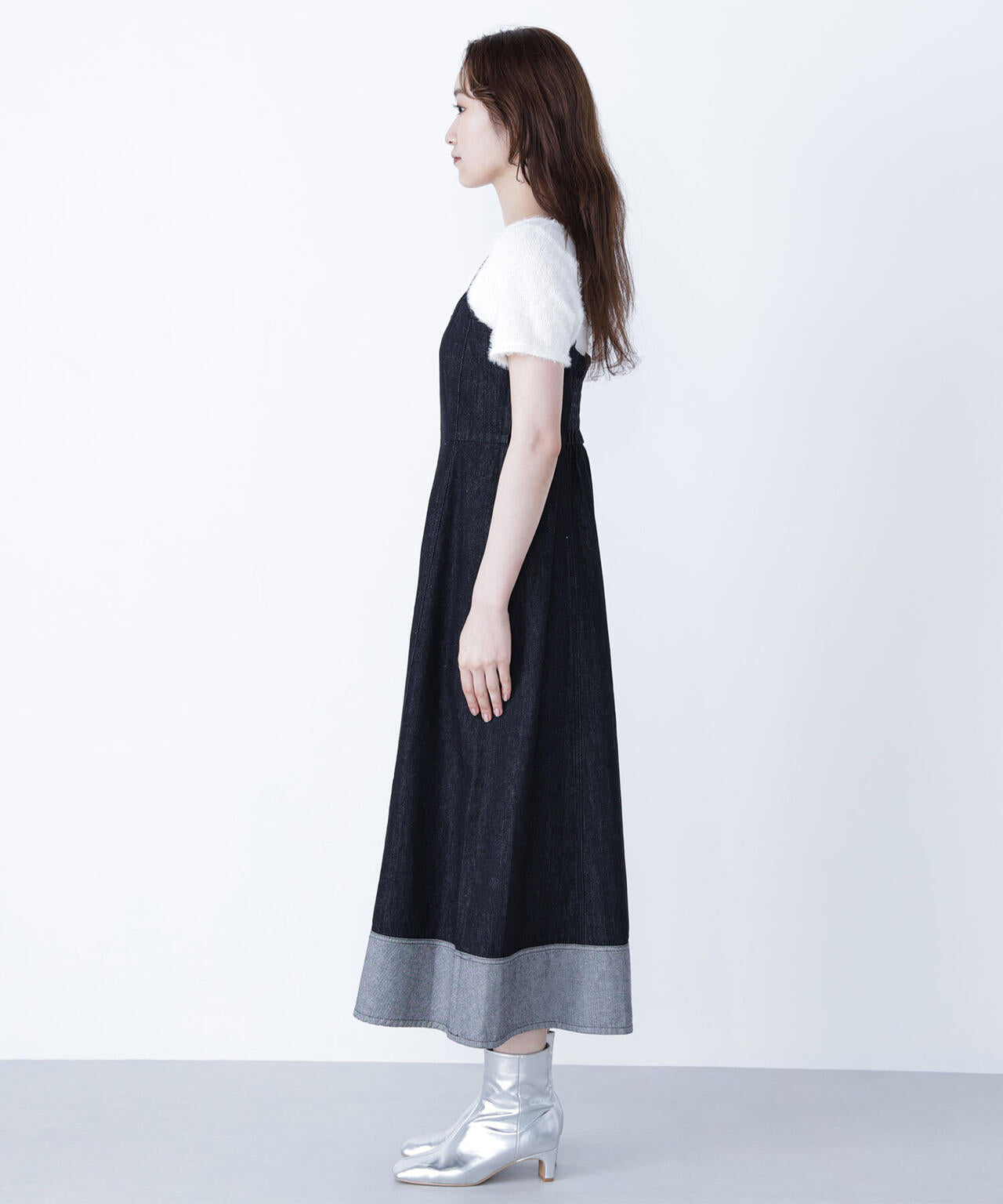 デニムフレアキャミワンピース