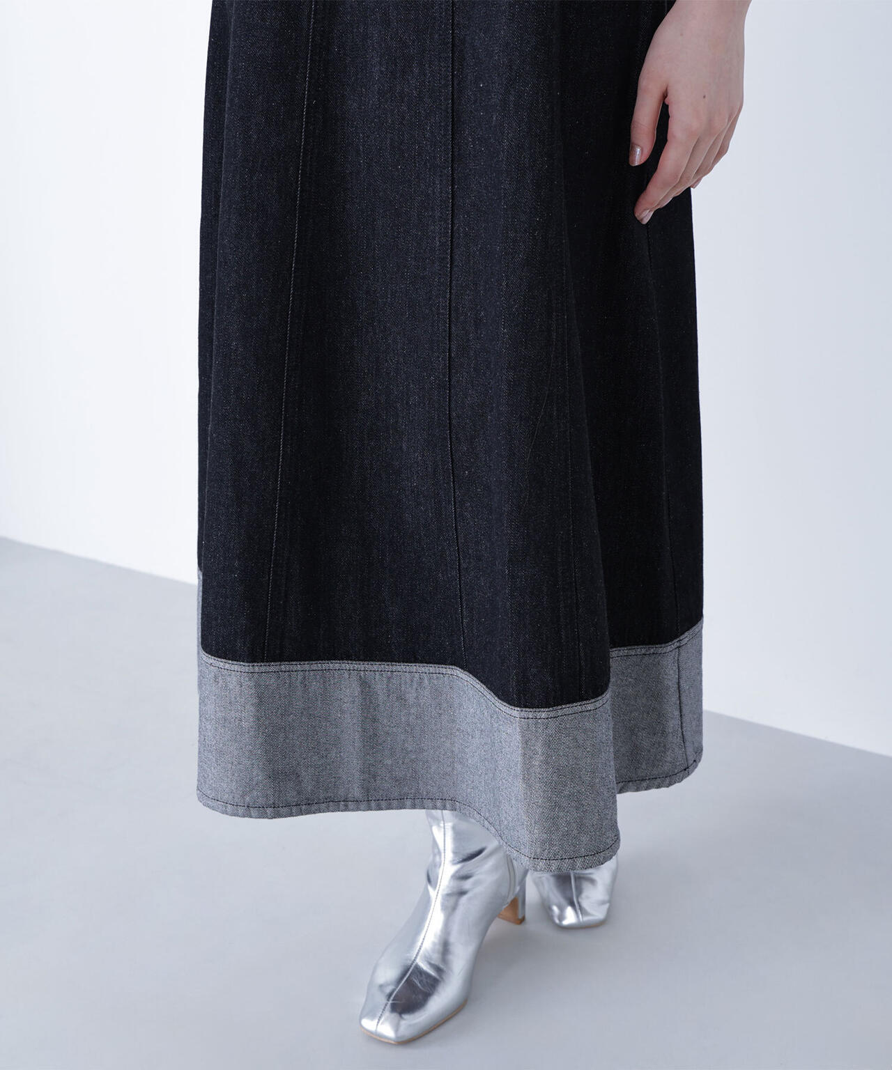 デニムフレアキャミワンピース