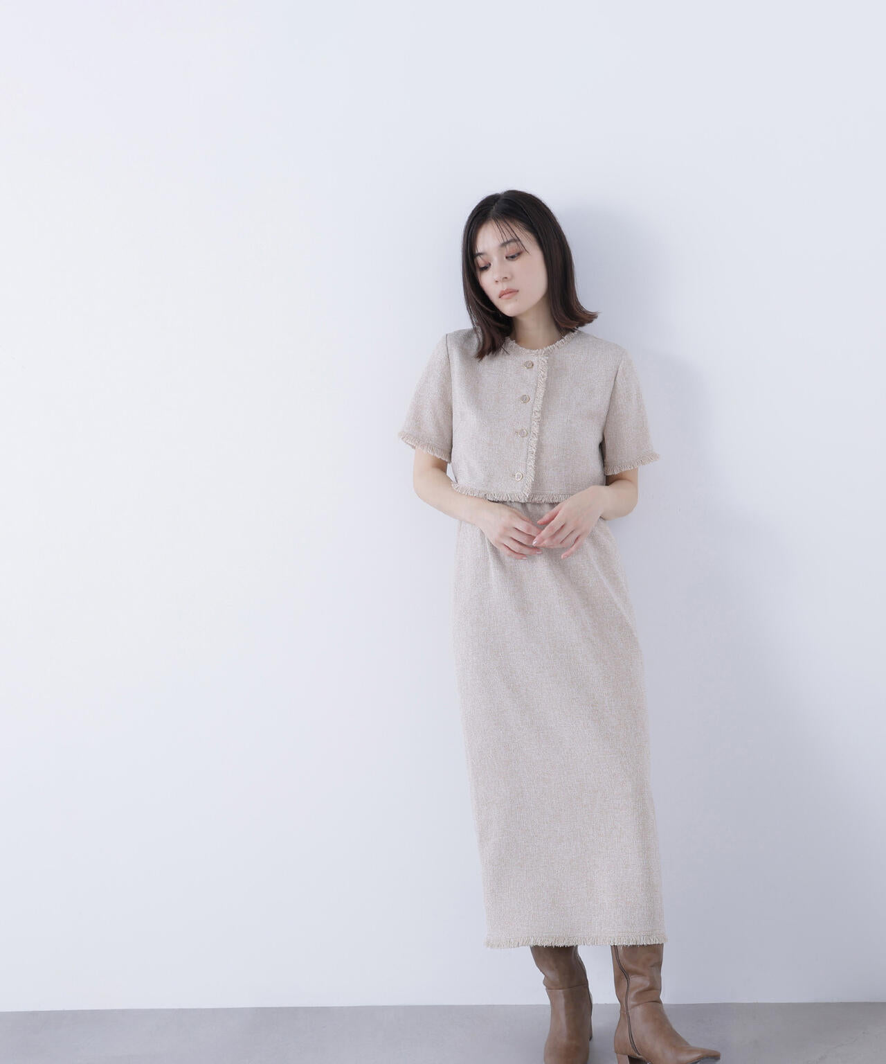 ツイードジャケット＆ナローワンピース | NATURAL BEAUTY BASIC