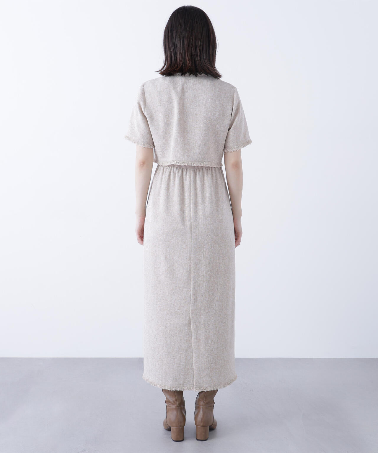 ツイードジャケット＆ナローワンピース