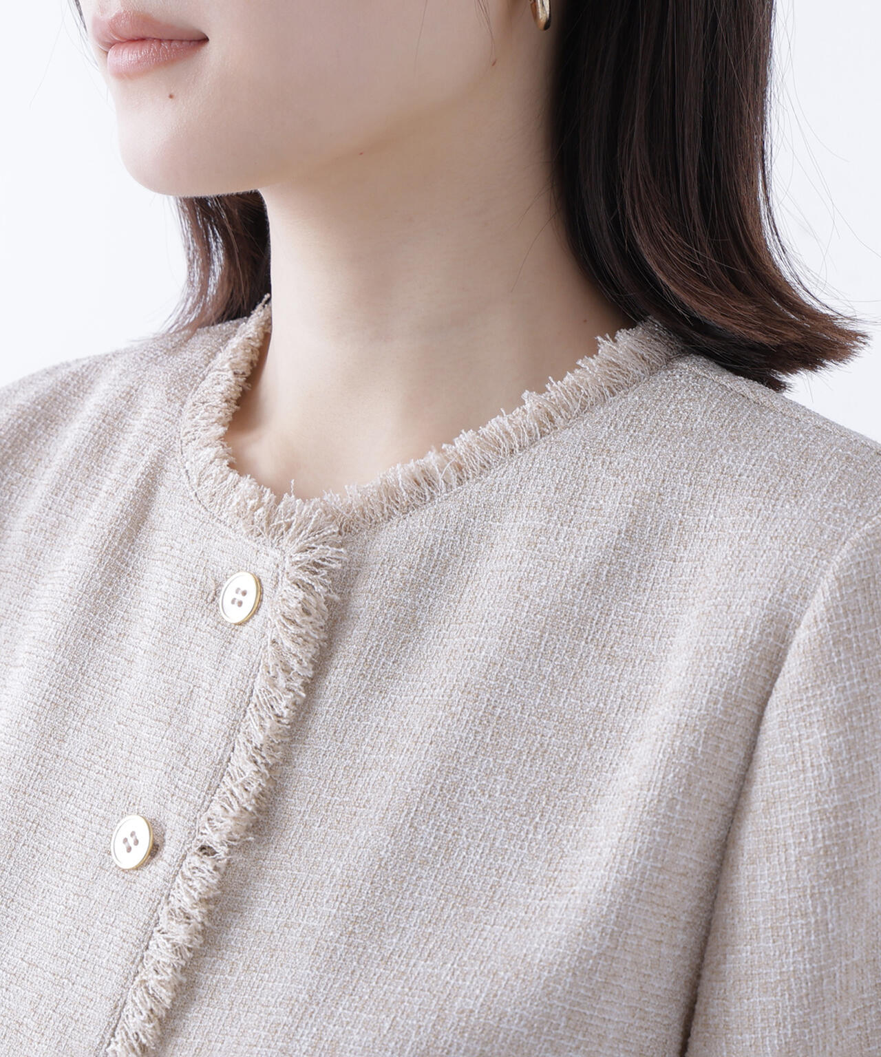 ツイードジャケット＆ナローワンピース