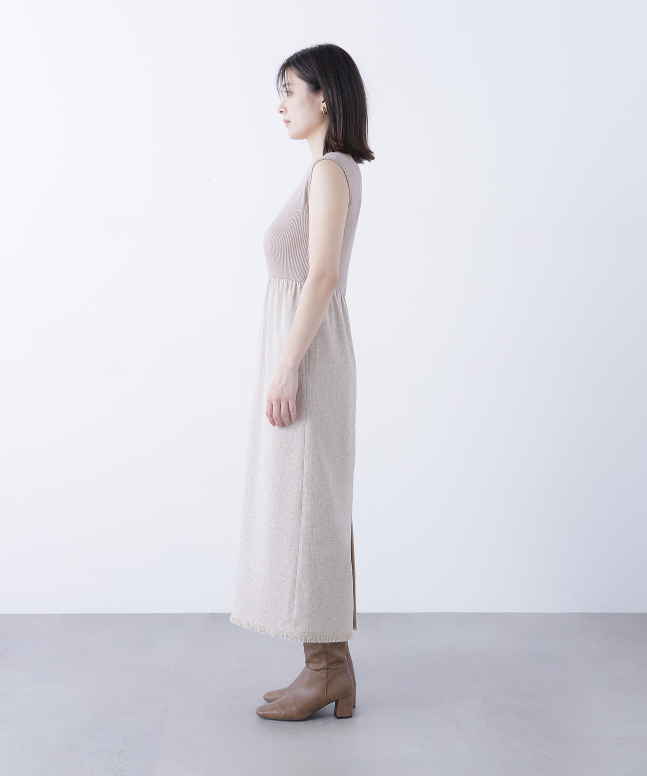 ツイードジャケット＆ナローワンピース