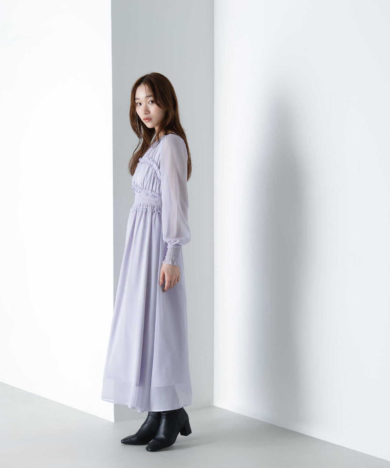 フリルシャーリング楊柳ワンピース | NATURAL BEAUTY BASIC