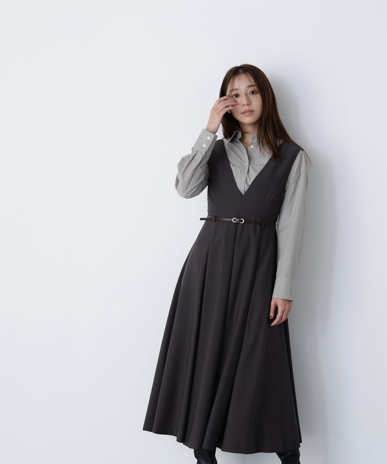 ベルテッドタックジャンスカ | NATURAL BEAUTY BASIC ベルテッドタックジャンスカ | NATURAL BEAUTY BASIC