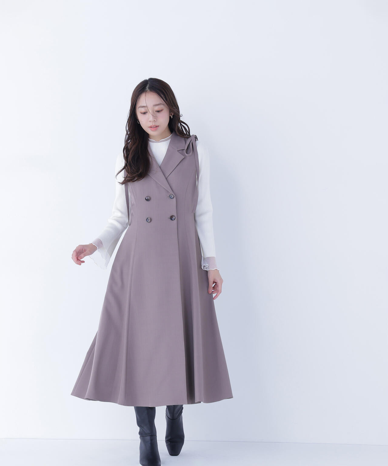 ナチュラルビューティーベーシック 2way ショルダーリボンジャンスカ ベージュ 2wayショルダーリボンジャンスカ | NATURAL BEAUTY BASIC