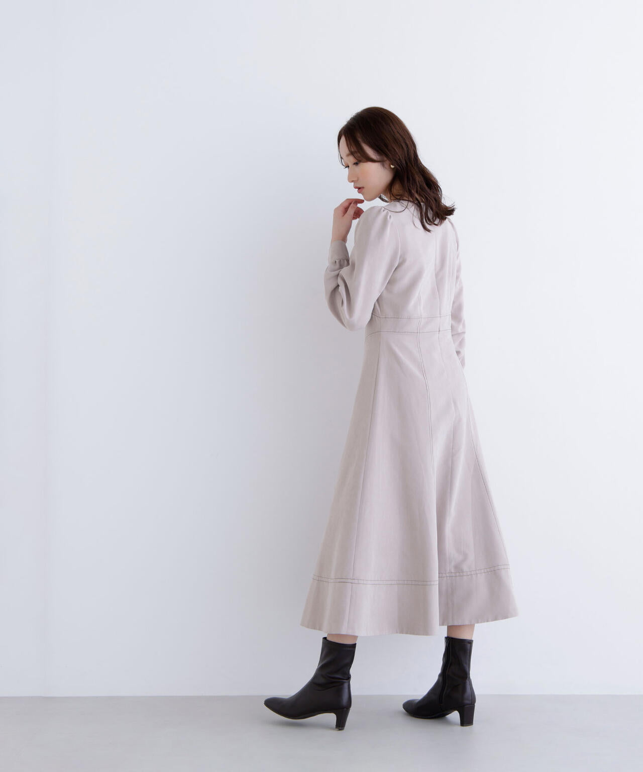 バイカラーステッチワンピース