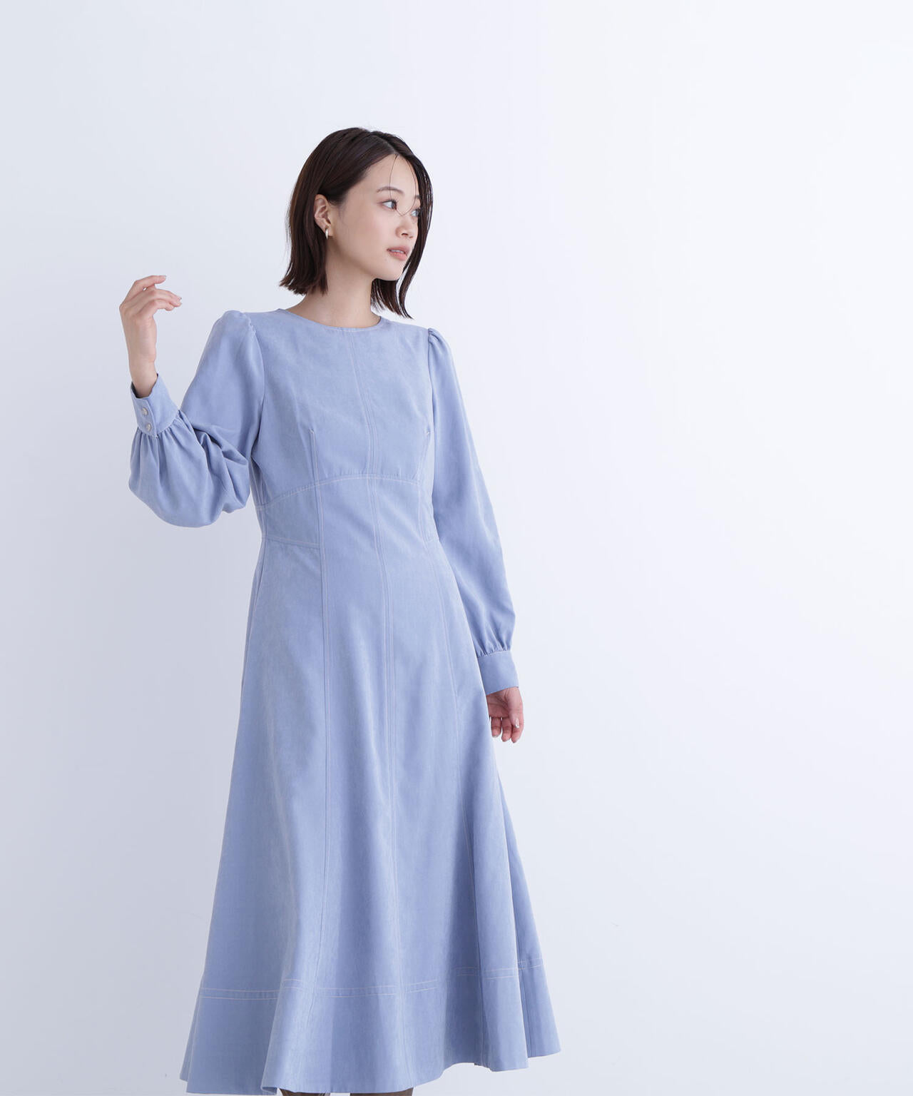 バイカラーステッチワンピース