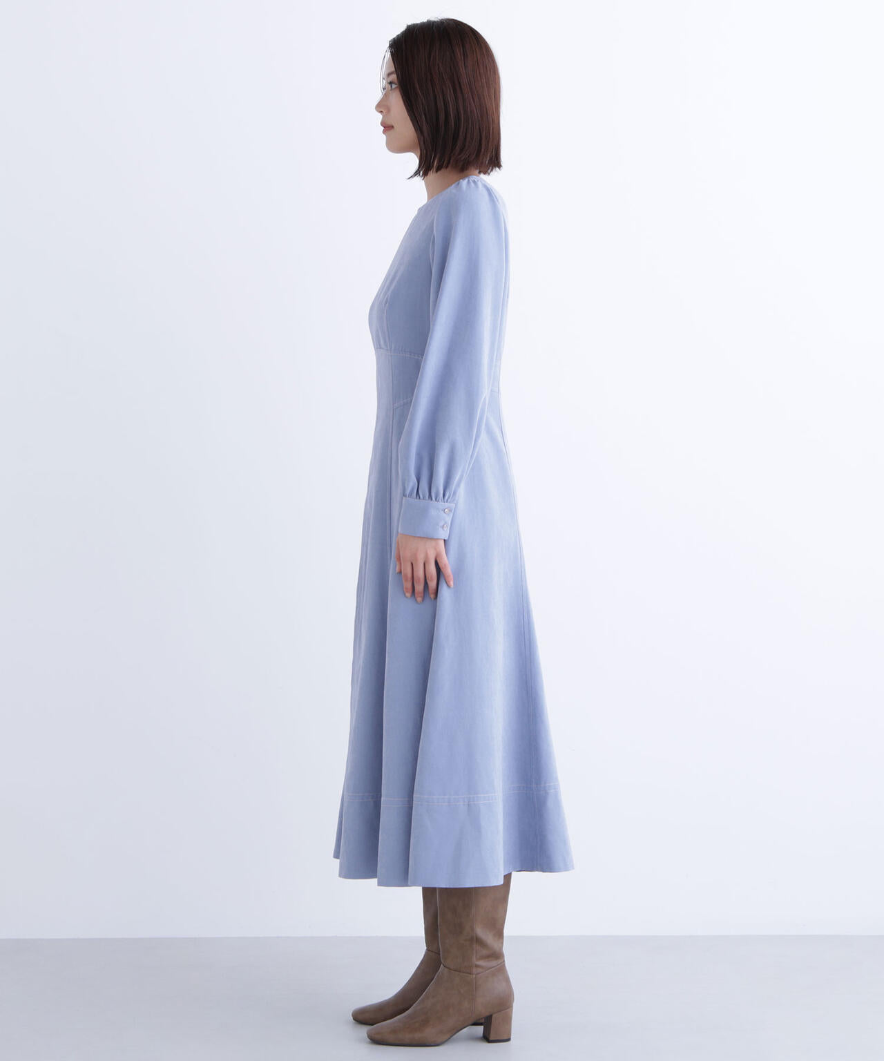 バイカラーステッチワンピース