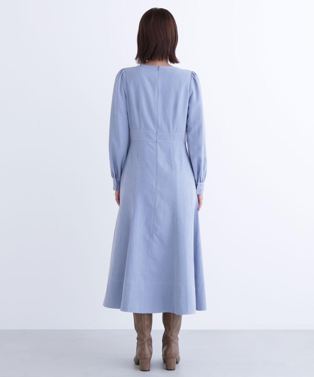 バイカラーステッチワンピース