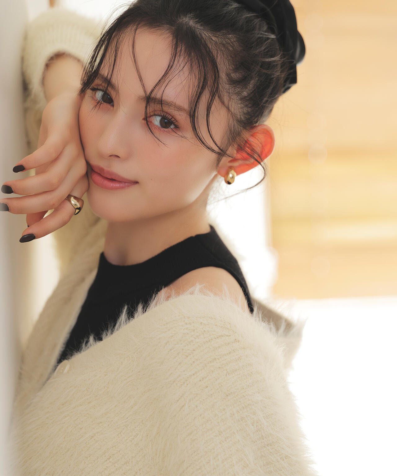 シャギーカーデセットニットワンピース