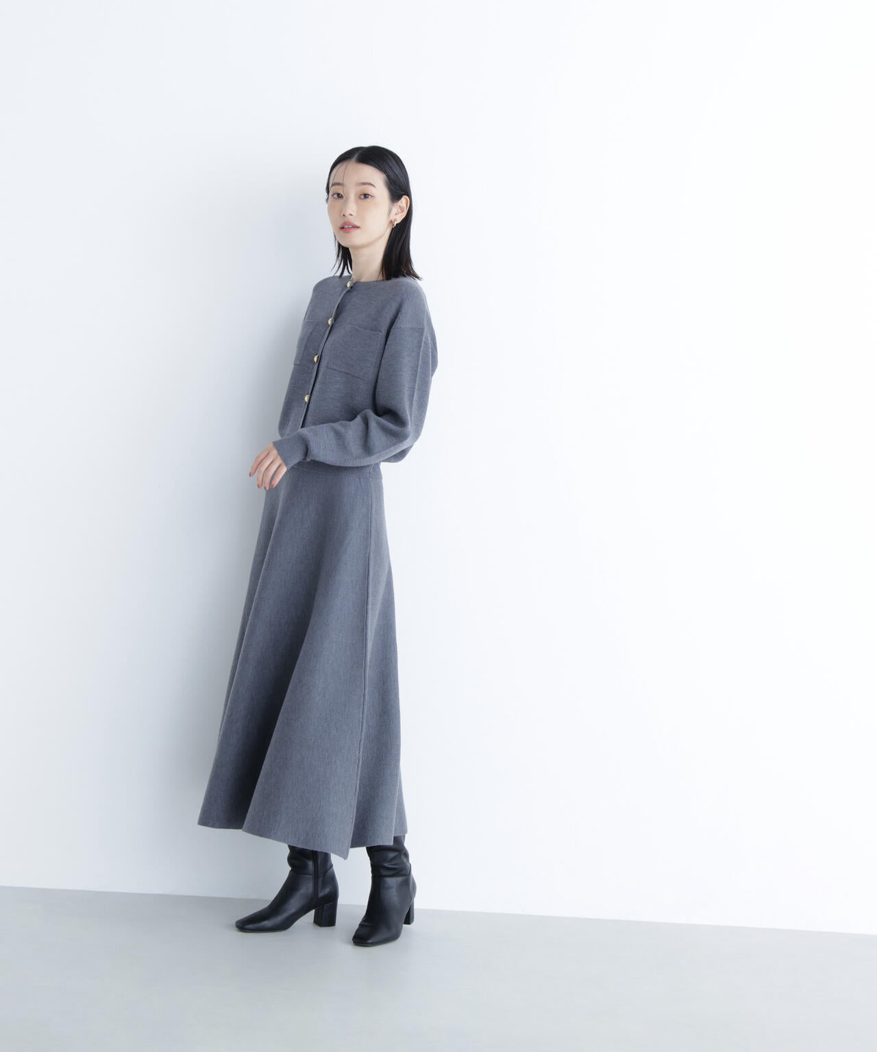 【Oggi掲載】【大宮ルミネ・mix.tokyo 限定カラー：ネイビー】ダブルフェイスニットセットアップ