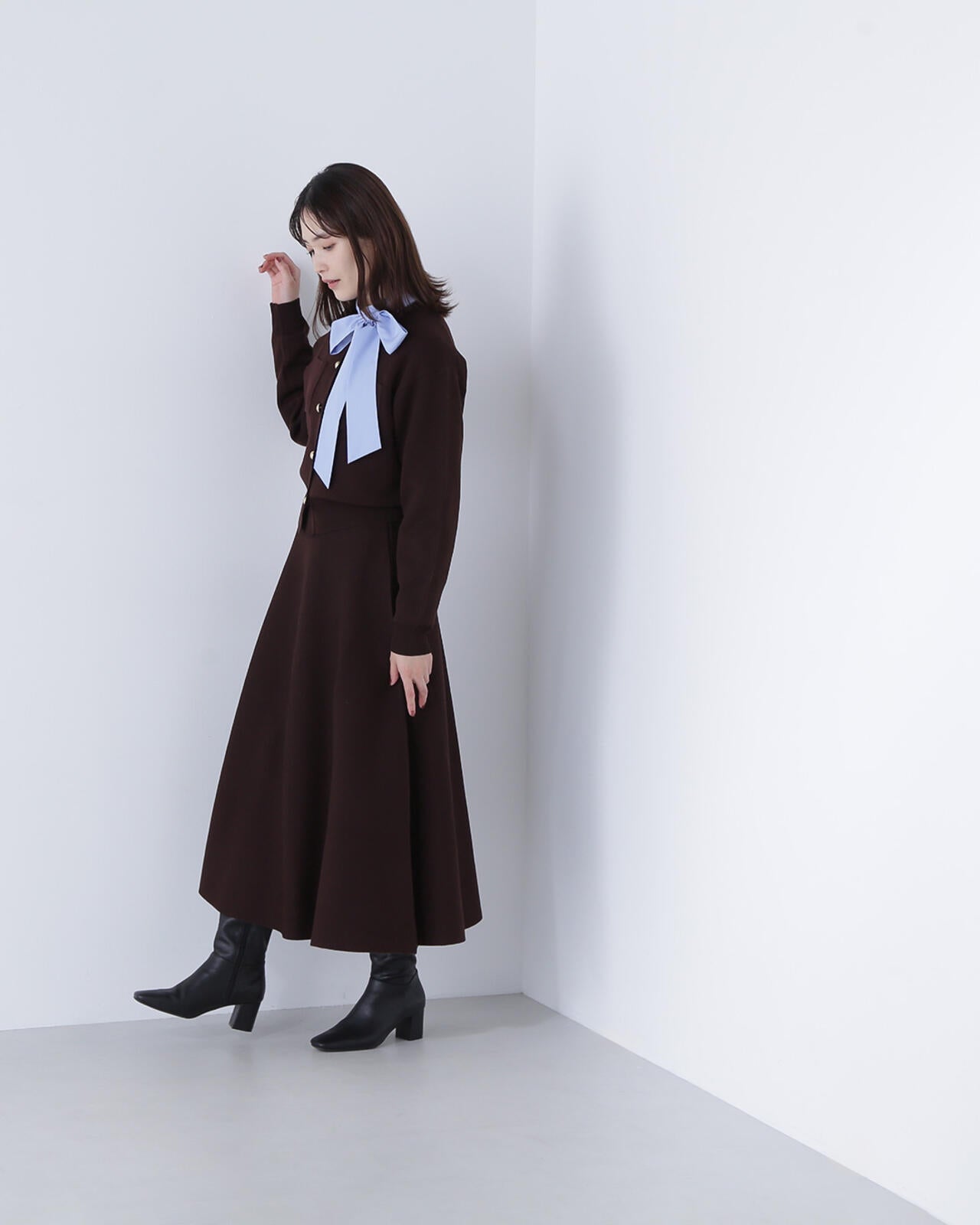 【Oggi掲載】【大宮ルミネ・mix.tokyo 限定カラー：ネイビー】ダブルフェイスニットセットアップ