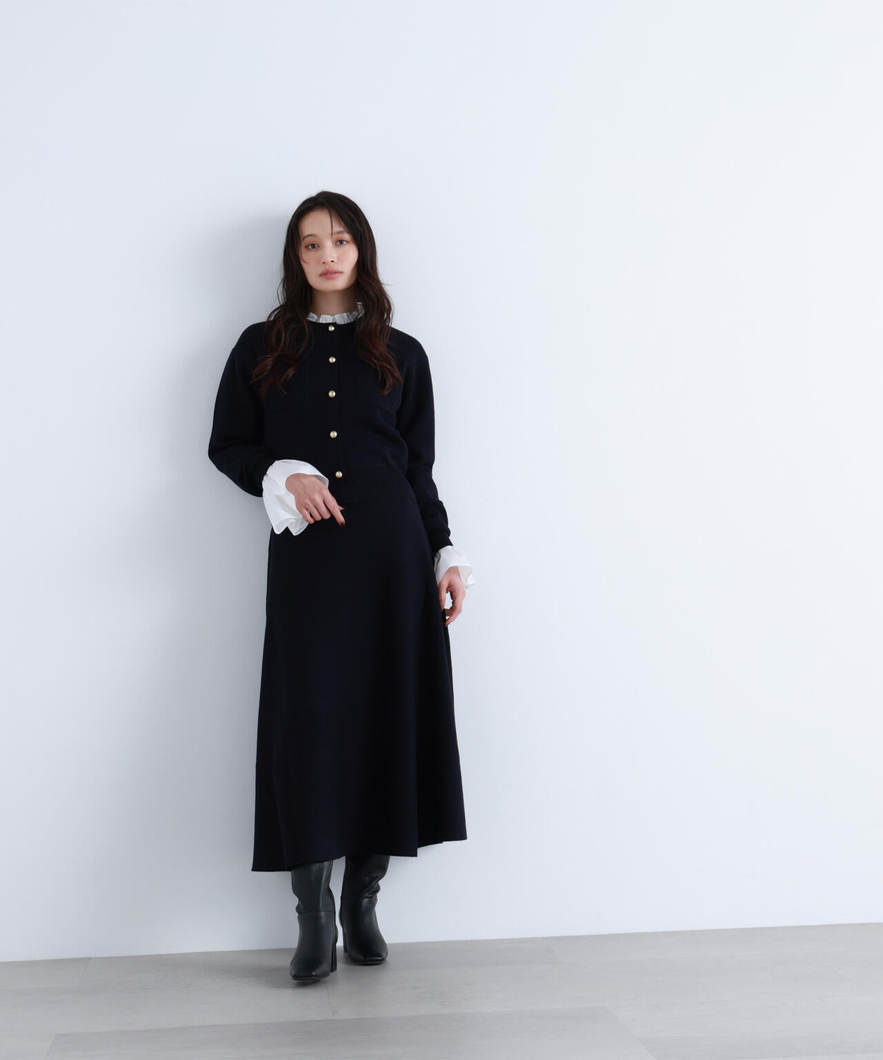 セットアップ✨ナチュラルビューティーベーシック　ネイビー　S ナチュラルビューティーベーシック NATURAL BEAUTY BASIC ドビー