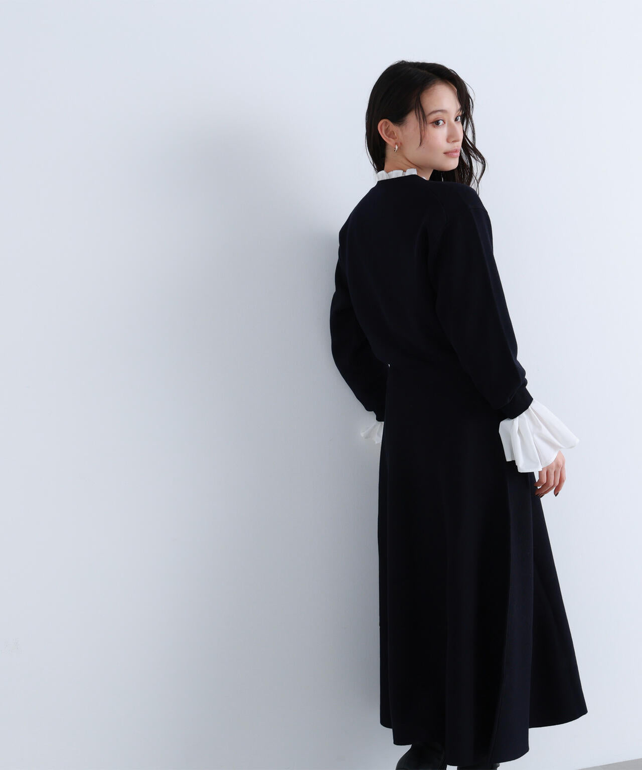 【Oggi掲載】【大宮ルミネ・mix.tokyo 限定カラー：ネイビー】ダブルフェイスニットセットアップ