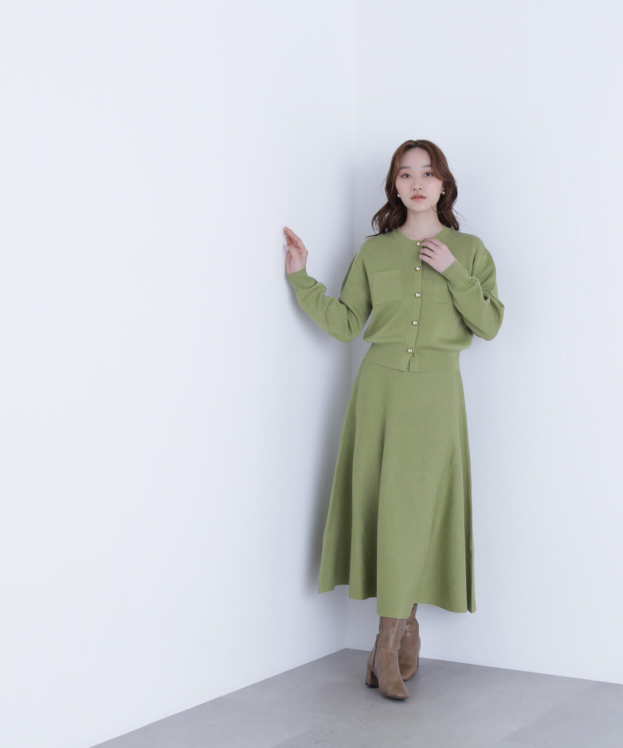 【Oggi掲載】【大宮ルミネ・mix.tokyo 限定カラー：ネイビー】ダブルフェイスニットセットアップ