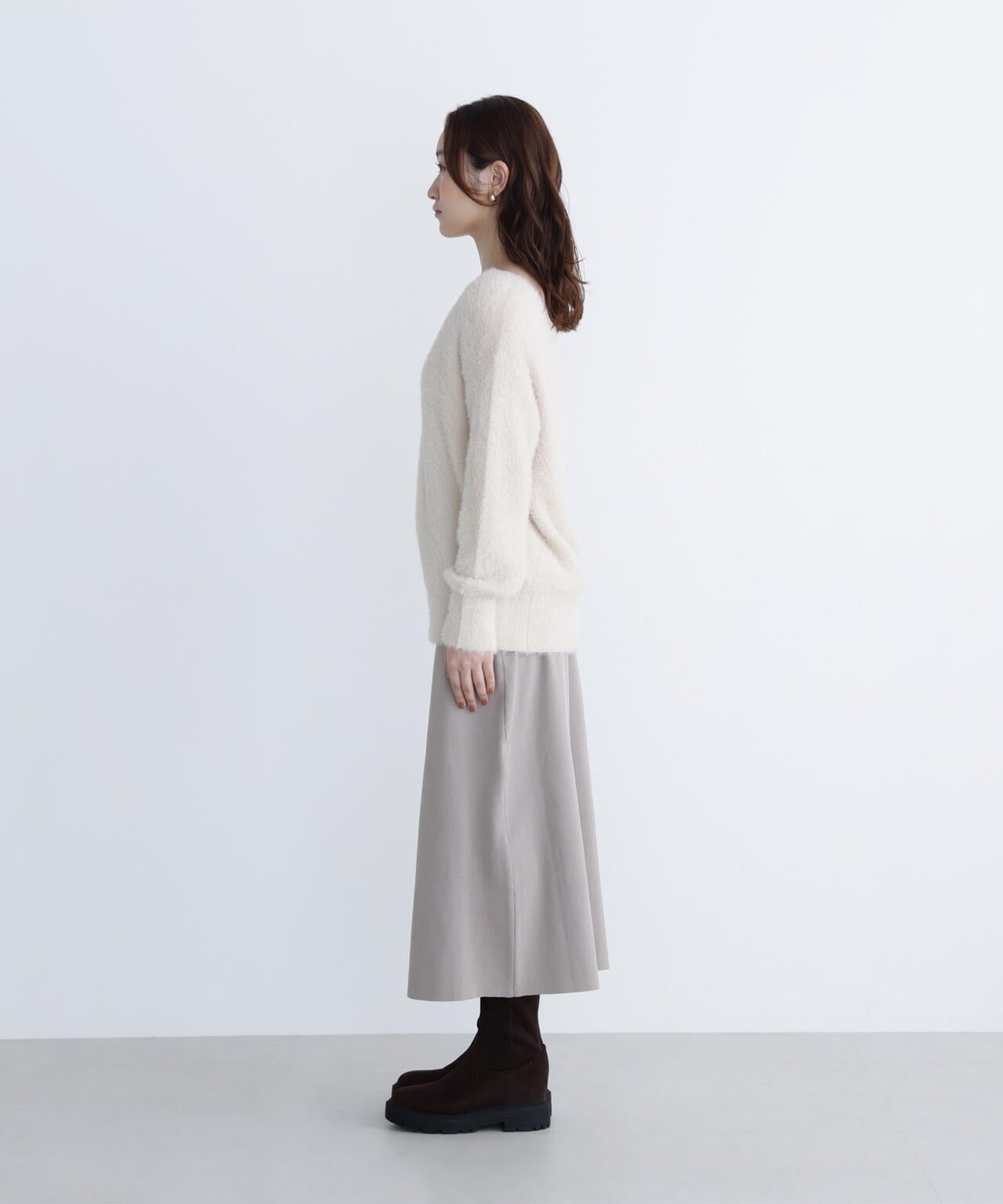 【美品】 NATURAL BEAUTY BASICベージュ セットアップ L&M 美品】 NATURAL BEAUTY BASICベージュ セットアップ L