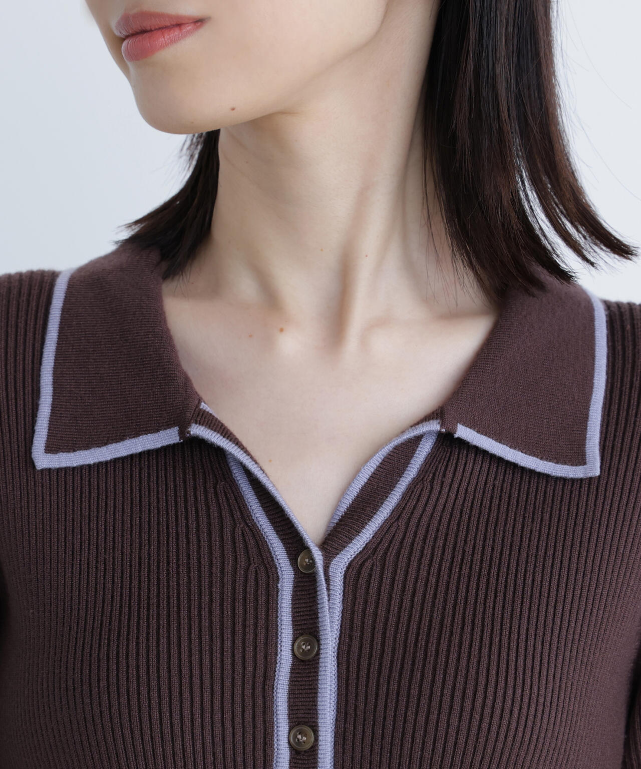 スキッパーバイカラーニットワンピース | NATURAL BEAUTY BASIC