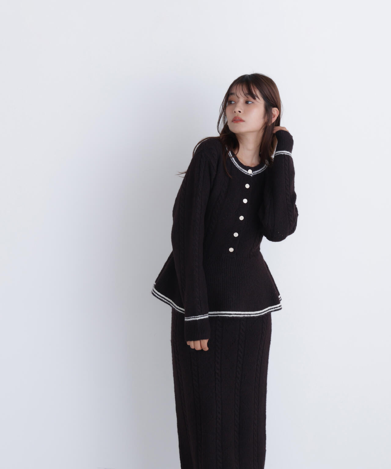 ペプラムケーブルニットセットアップ | NATURAL BEAUTY BASIC