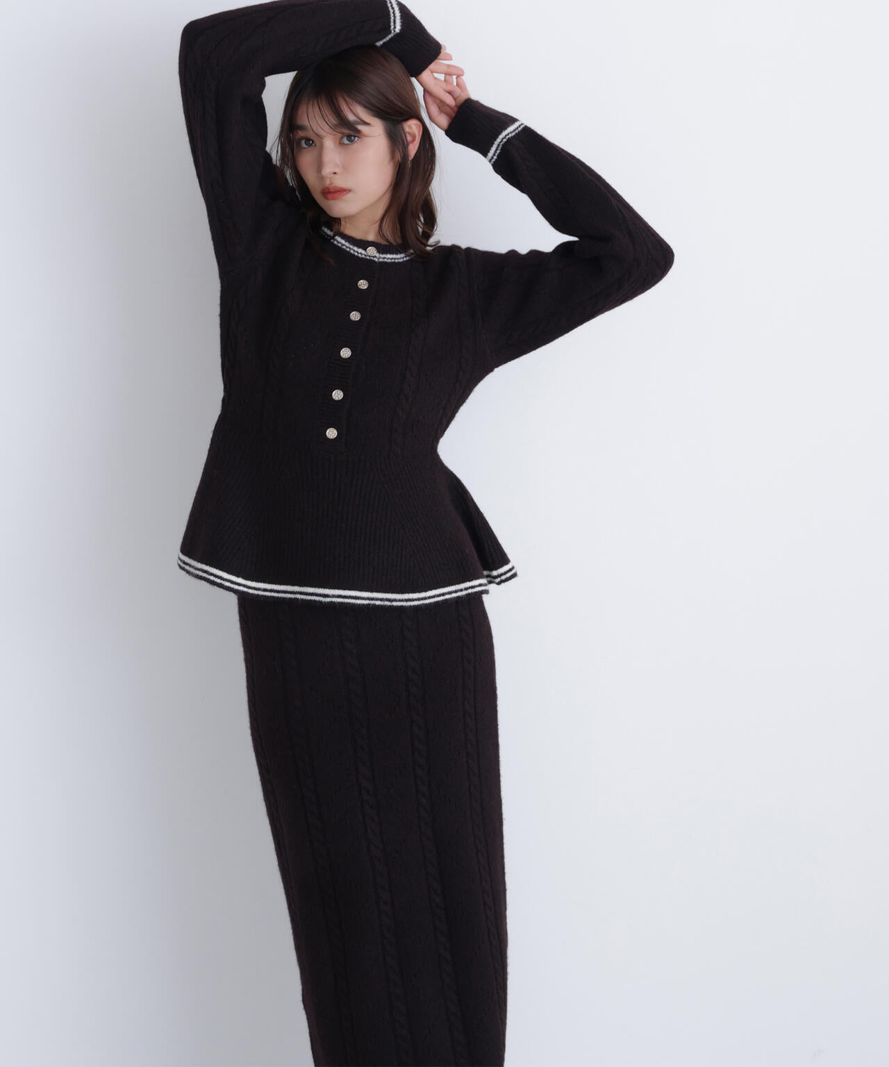 ペプラムケーブルニットセットアップ | NATURAL BEAUTY BASIC