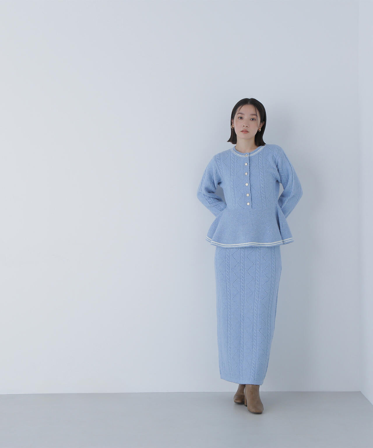 ペプラムケーブルニットセットアップ | NATURAL BEAUTY BASIC