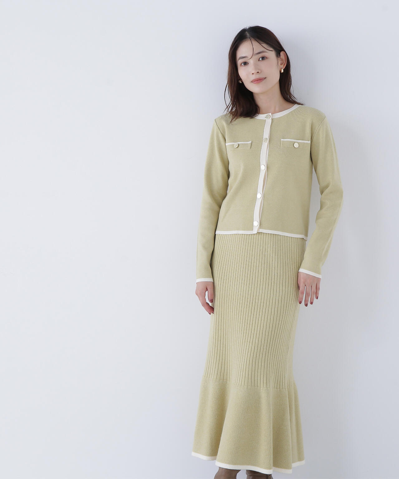 ナチュラルビューティーベーシック（NATURAL BEAUTY BASIC）/バイカラーニットジャケット＆スカート バイカラーニットジャケット＆スカート | NATURAL BEAUTY BASIC