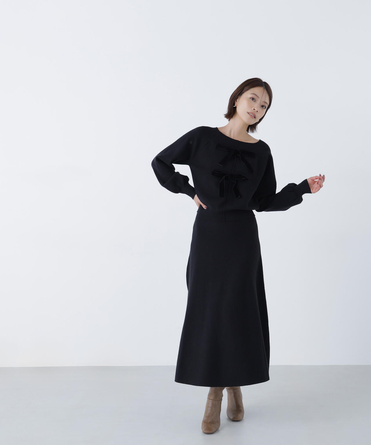 ベロアリボンニットセットアップ | NATURAL BEAUTY BASIC（ナチュラル