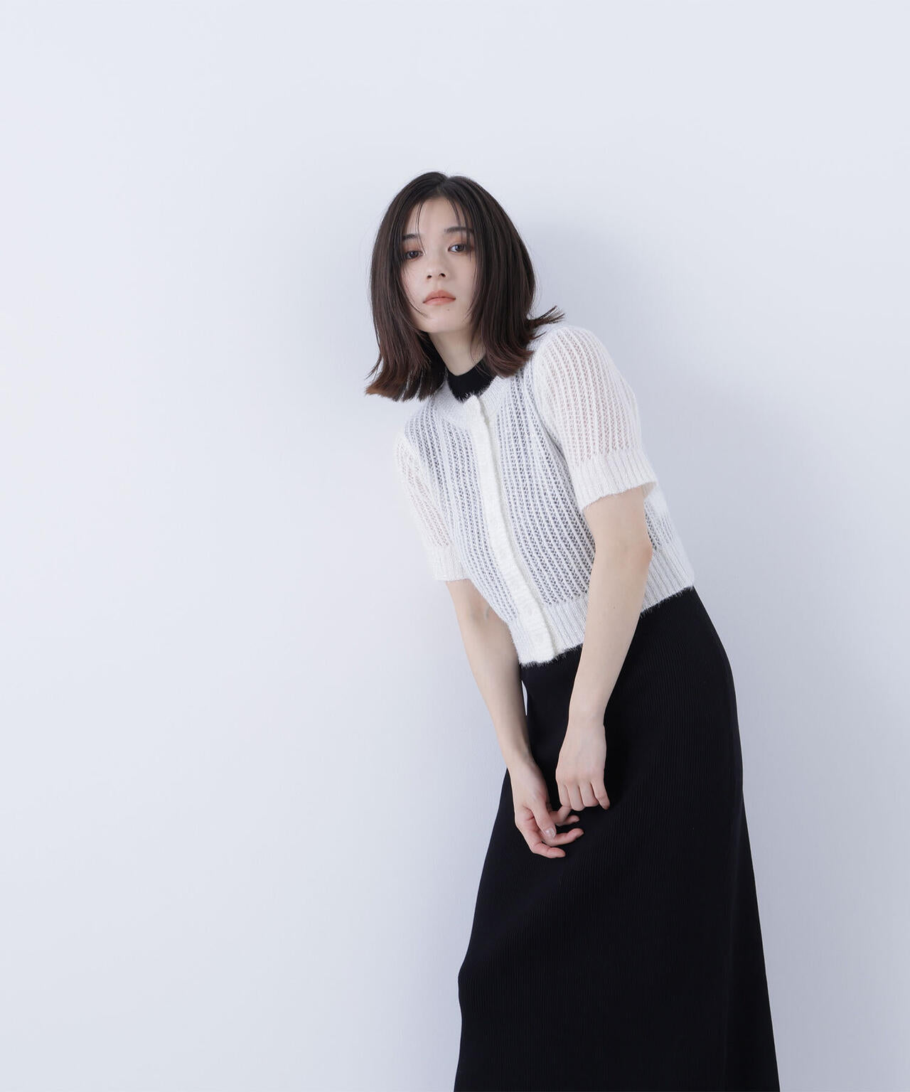 フィルムラメカーデセットニットワンピース