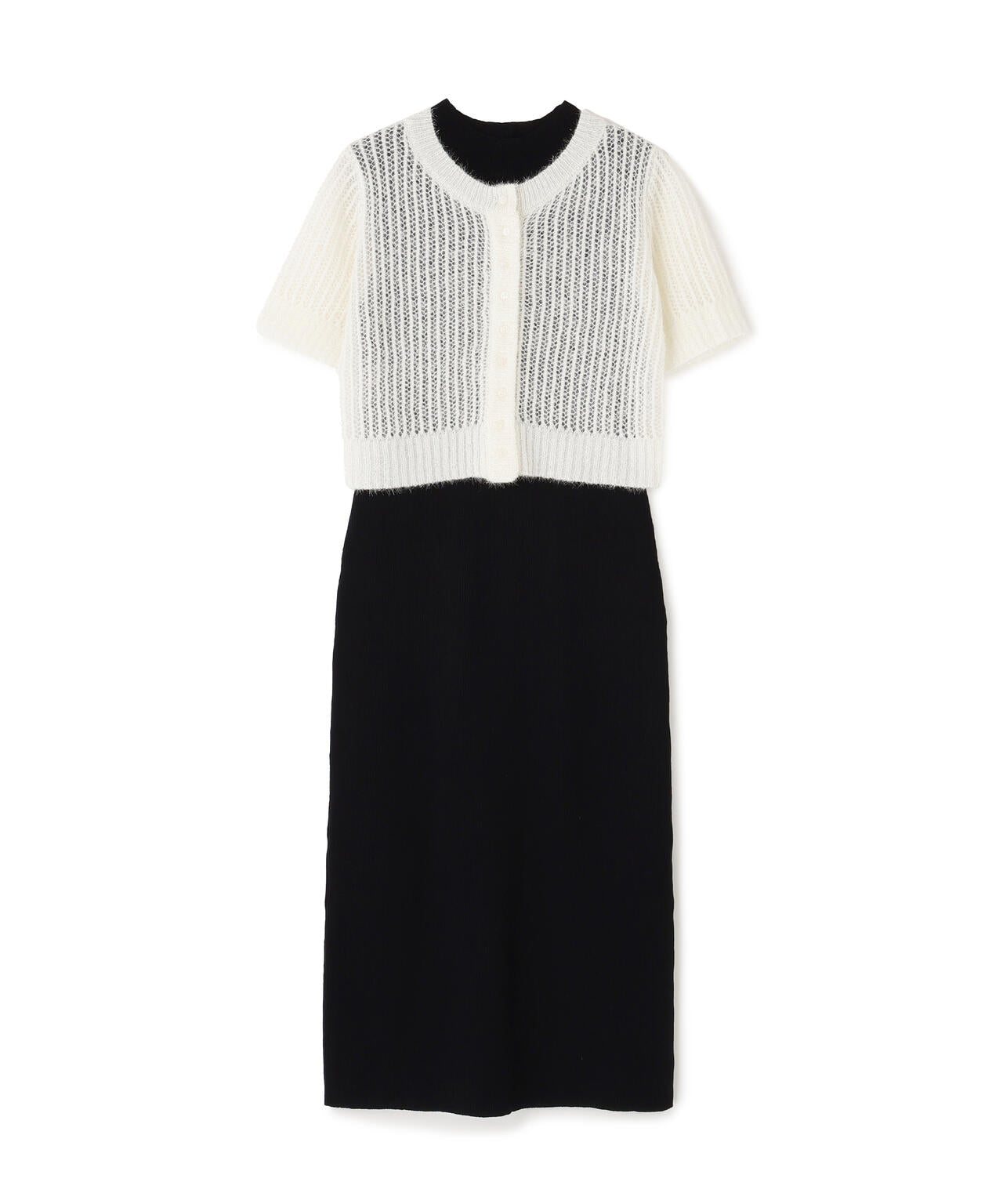 フィルムラメカーデセットニットワンピース