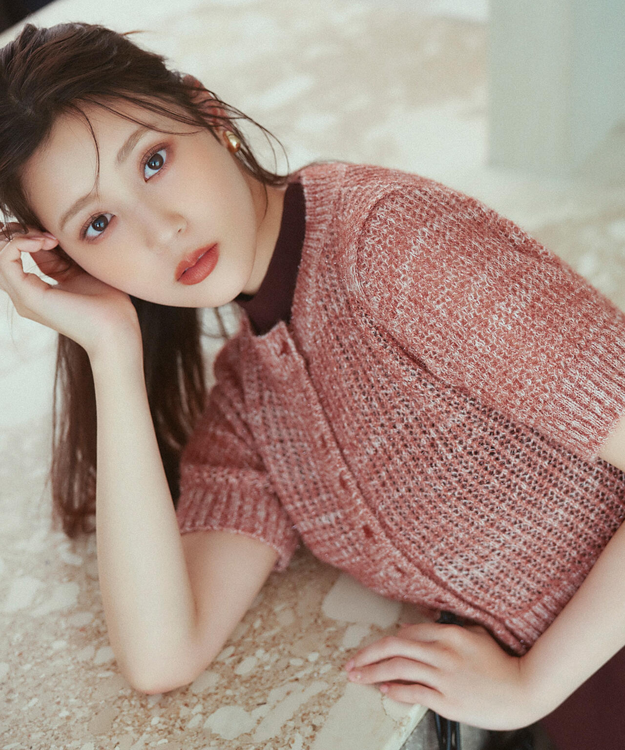 フィルムラメカーデセットニットワンピース