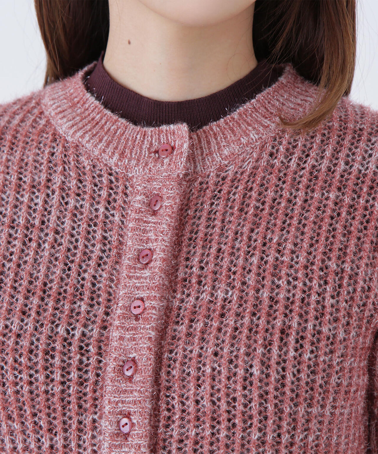 フィルムラメカーデセットニットワンピース