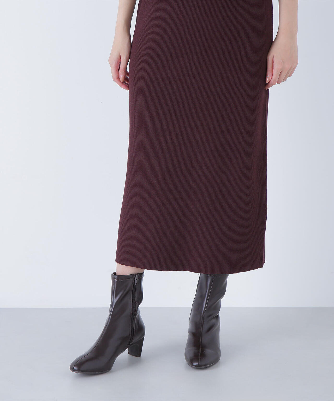 フィルムラメカーデセットニットワンピース