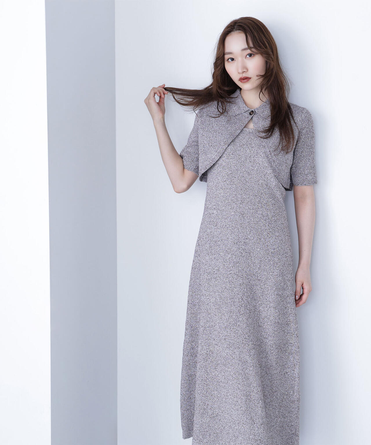 ショートボレロセットニットワンピース