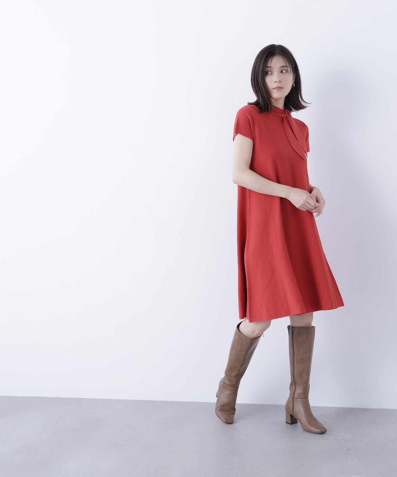 ボウタイミニニットワンピース | NATURAL BEAUTY BASIC