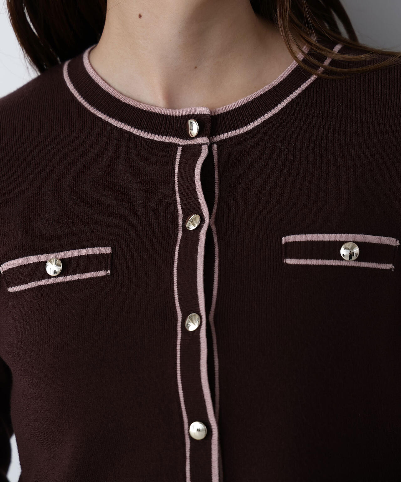 バイカラーニットカーデ＆スカート