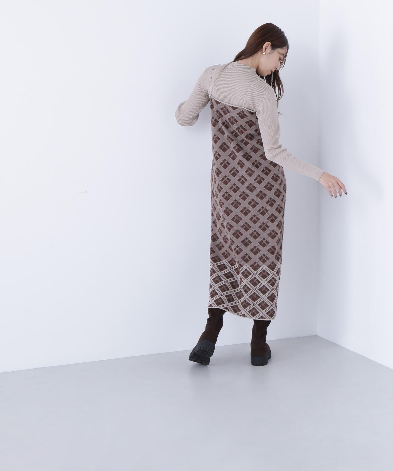 チェックニットキャミワンピースセット | NATURAL BEAUTY BASIC