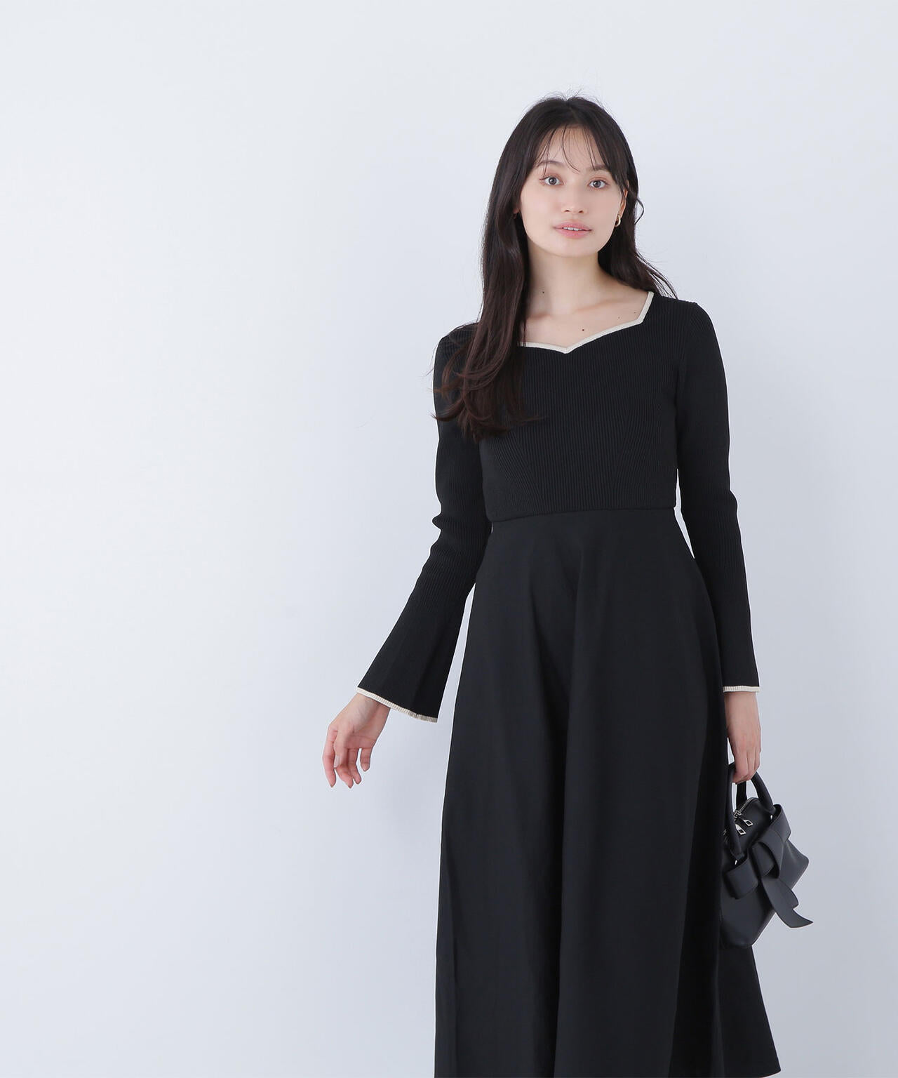 バイカラーハートネックニットワンピース | NATURAL BEAUTY