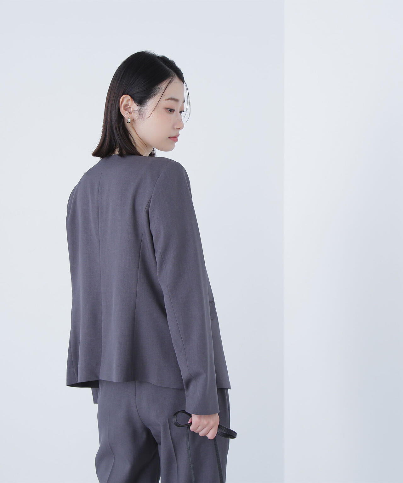 パウダリーツイルセットアップシリーズ ノーカラージャケット