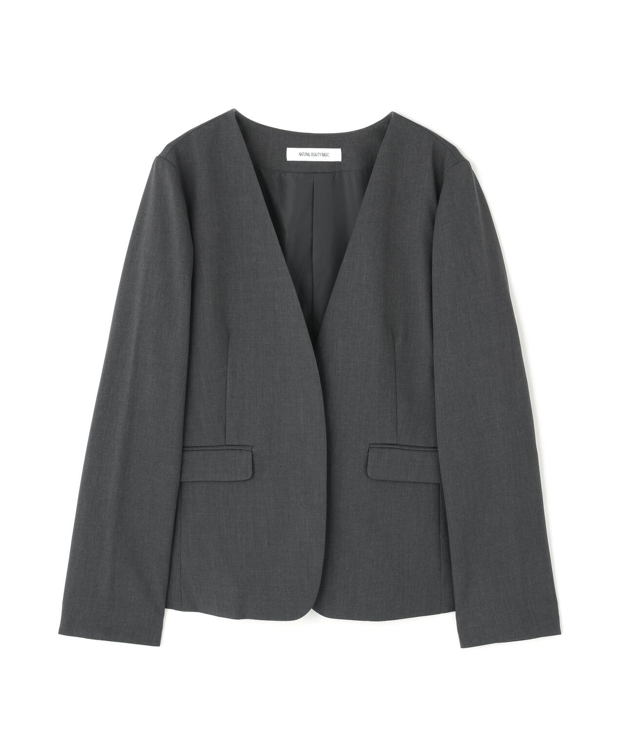 パウダリーツイルセットアップシリーズ ノーカラージャケット