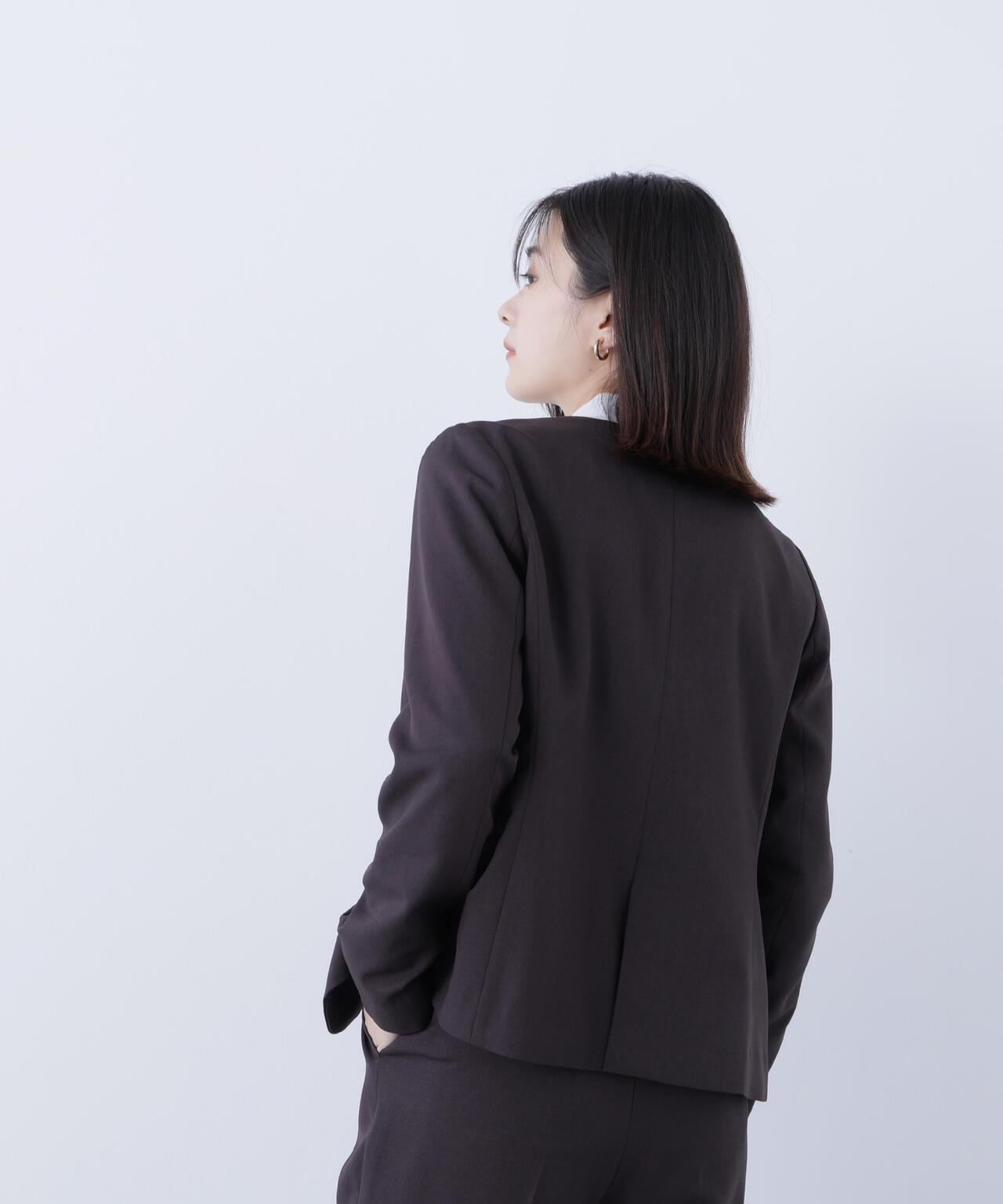 パウダリーツイルセットアップシリーズ ノーカラージャケット