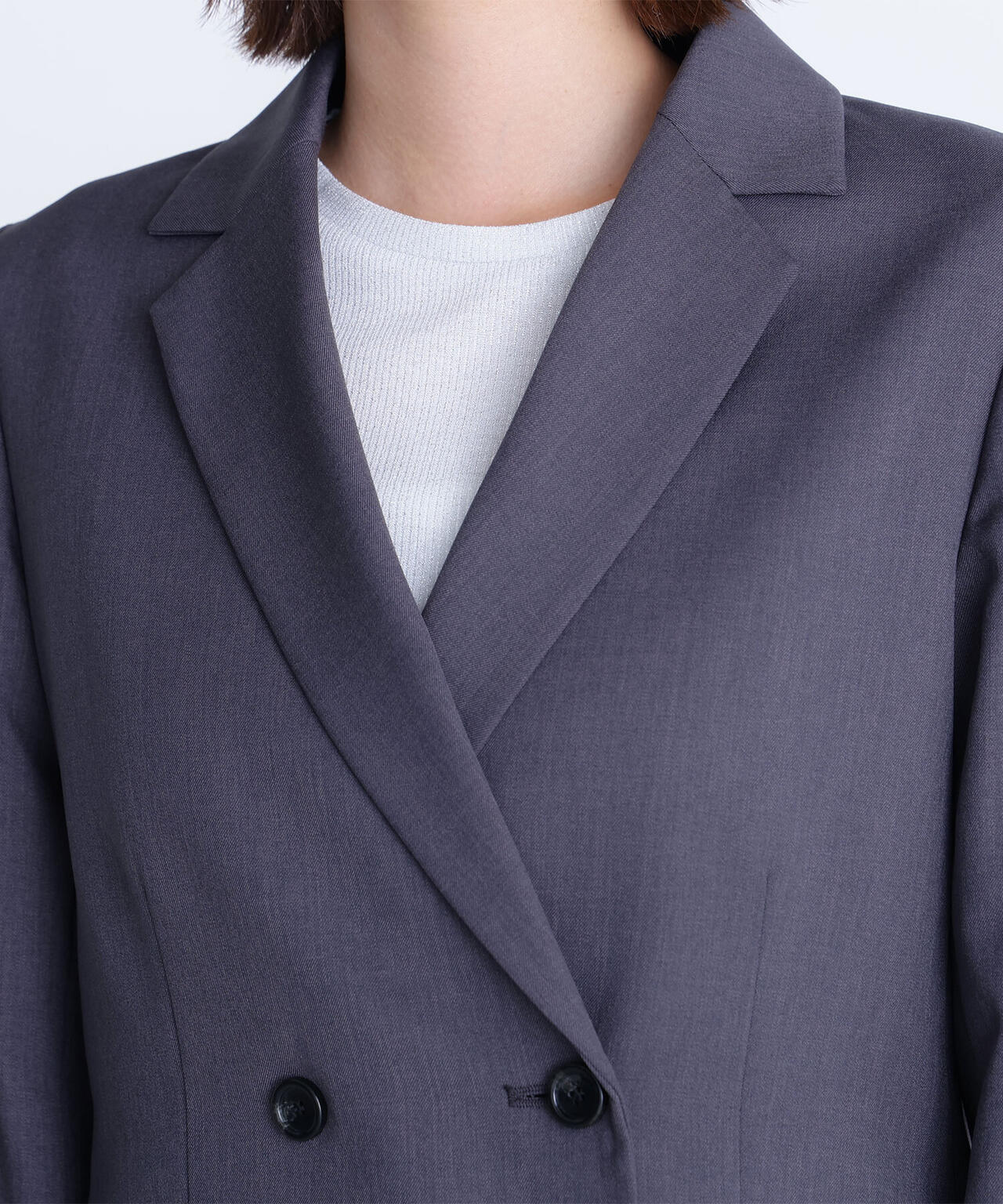 パウダリーツイルセットアップシリーズ　ダブルテーラードジャケット