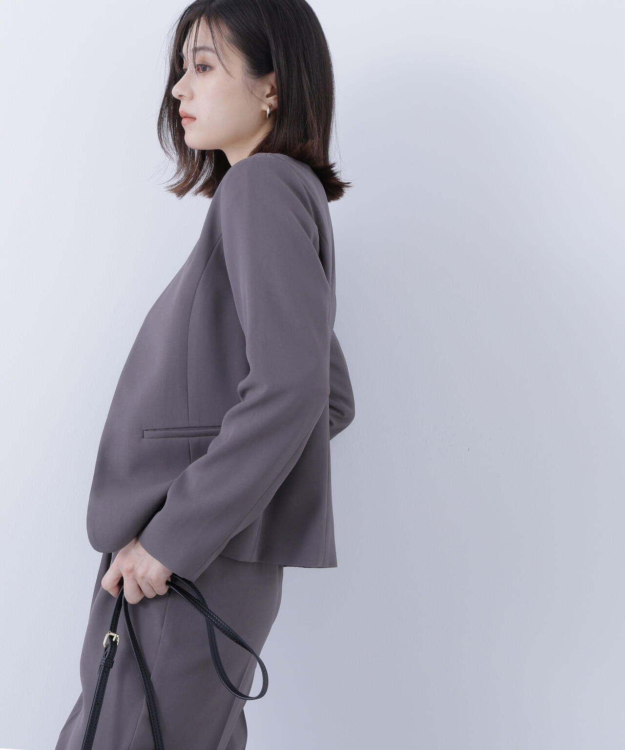 ストレッチツイルセットアップシリーズ ノーカラージャケット