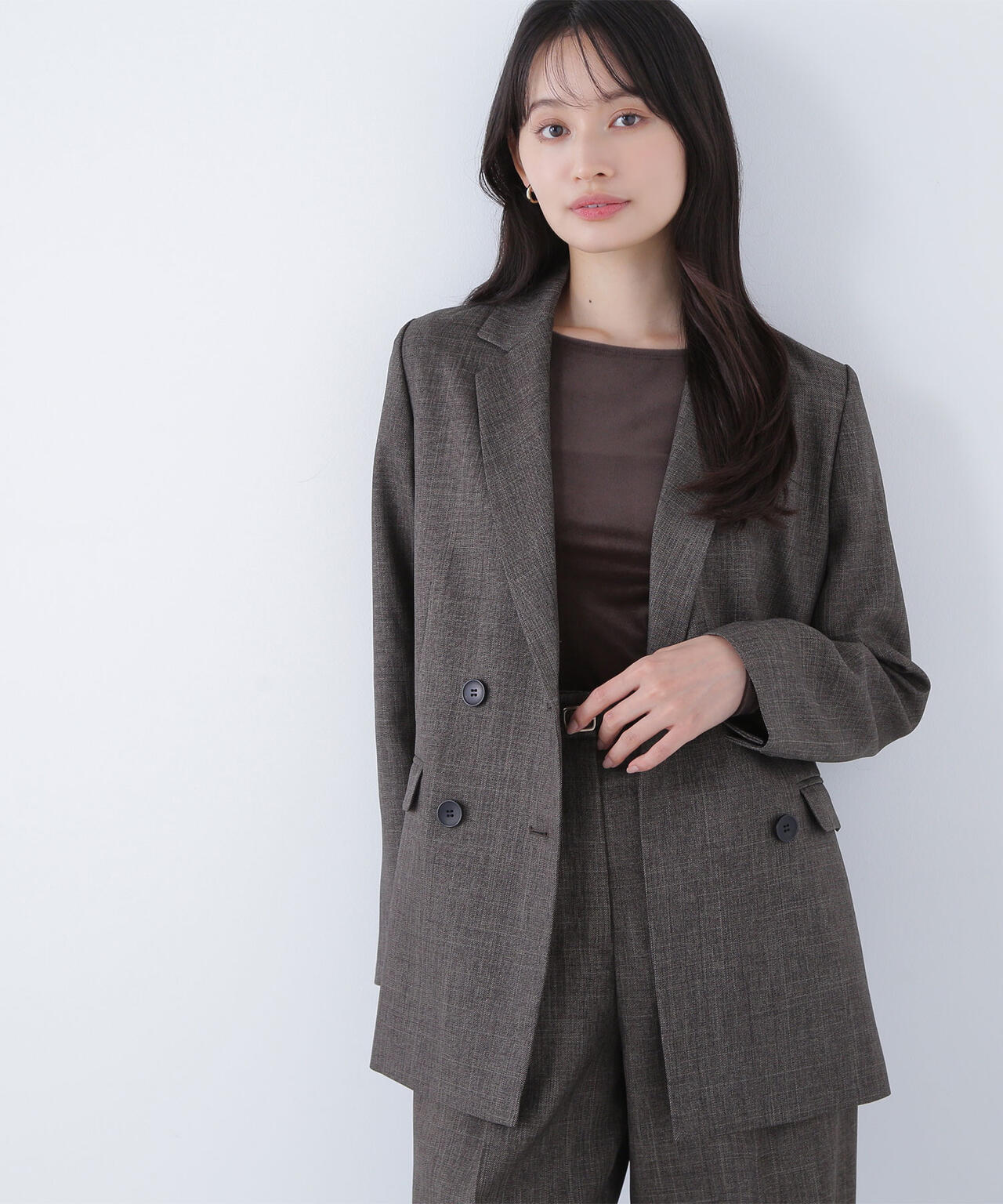 シャークスキン SETUPダブルブレストジャケット