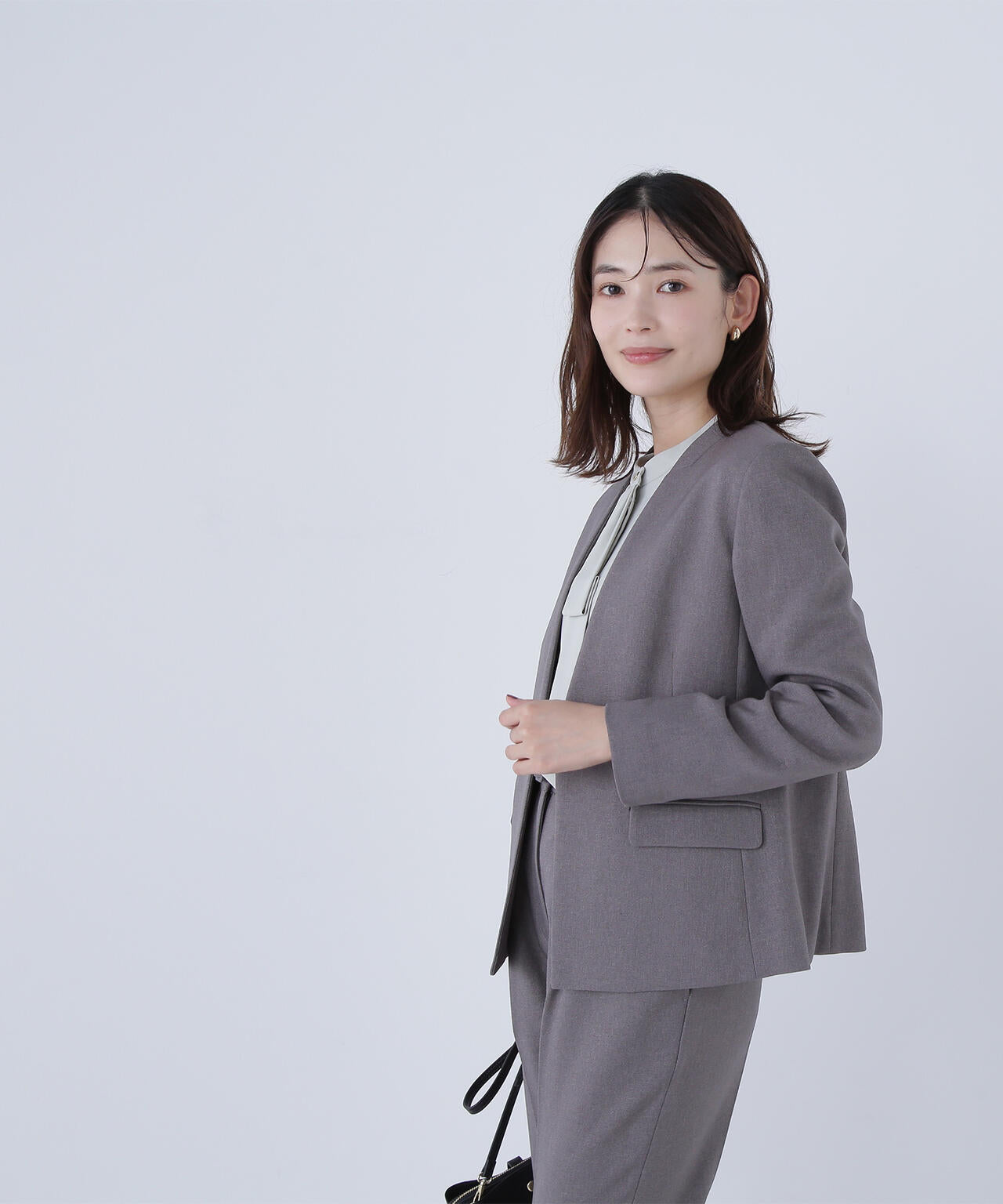 ウーステッドライクツイル SETUP ノーカラージャケット | NATURAL