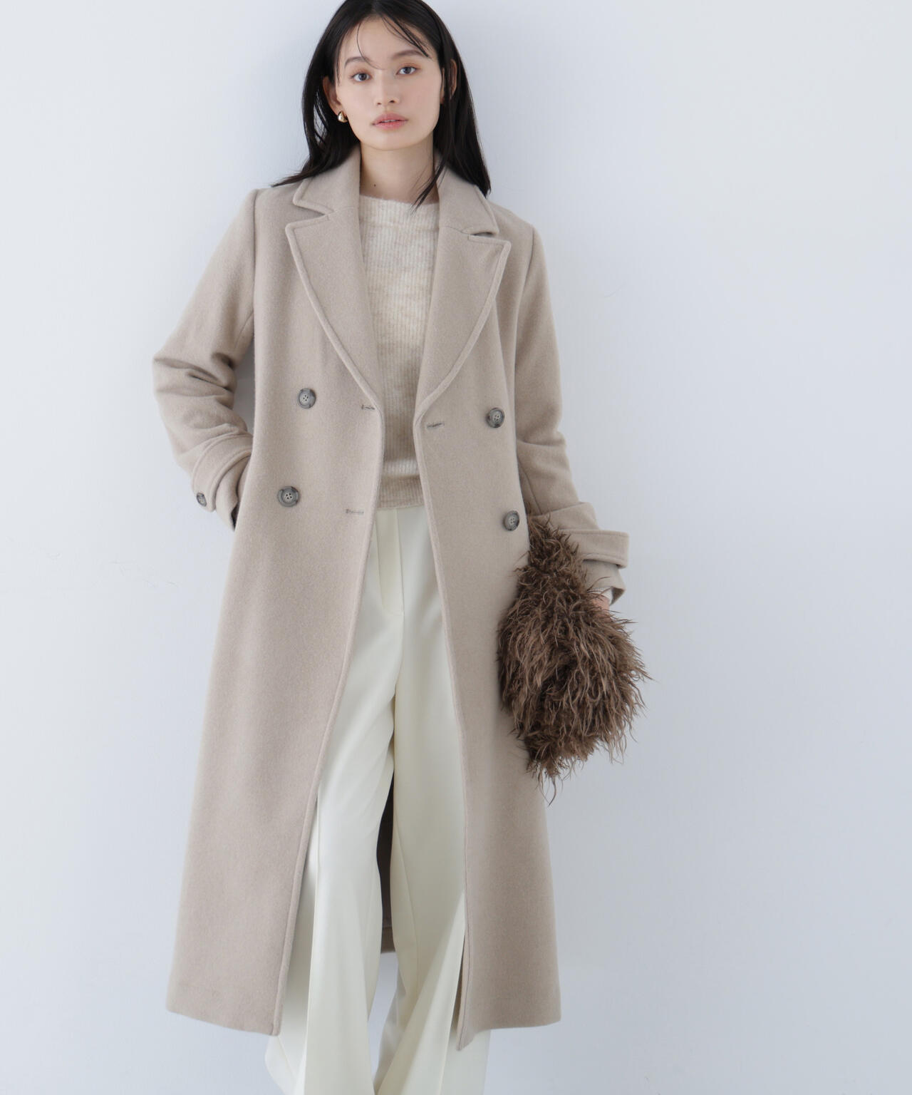 ビッグカラーダブルチェスターコート